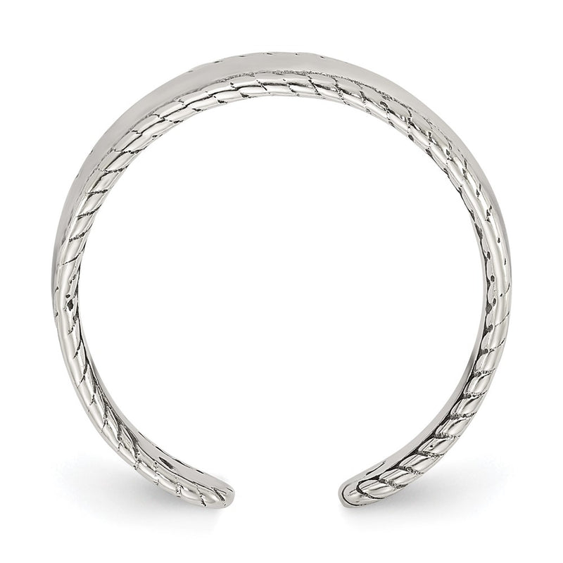Sterling Silver Polished and Antiqued Set of 2 Toe Rings