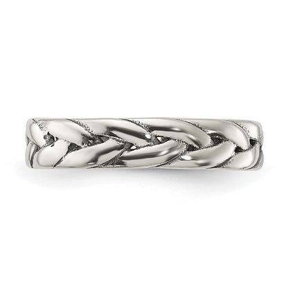 Sterling Silver Polished and Antiqued Set of 2 Toe Rings
