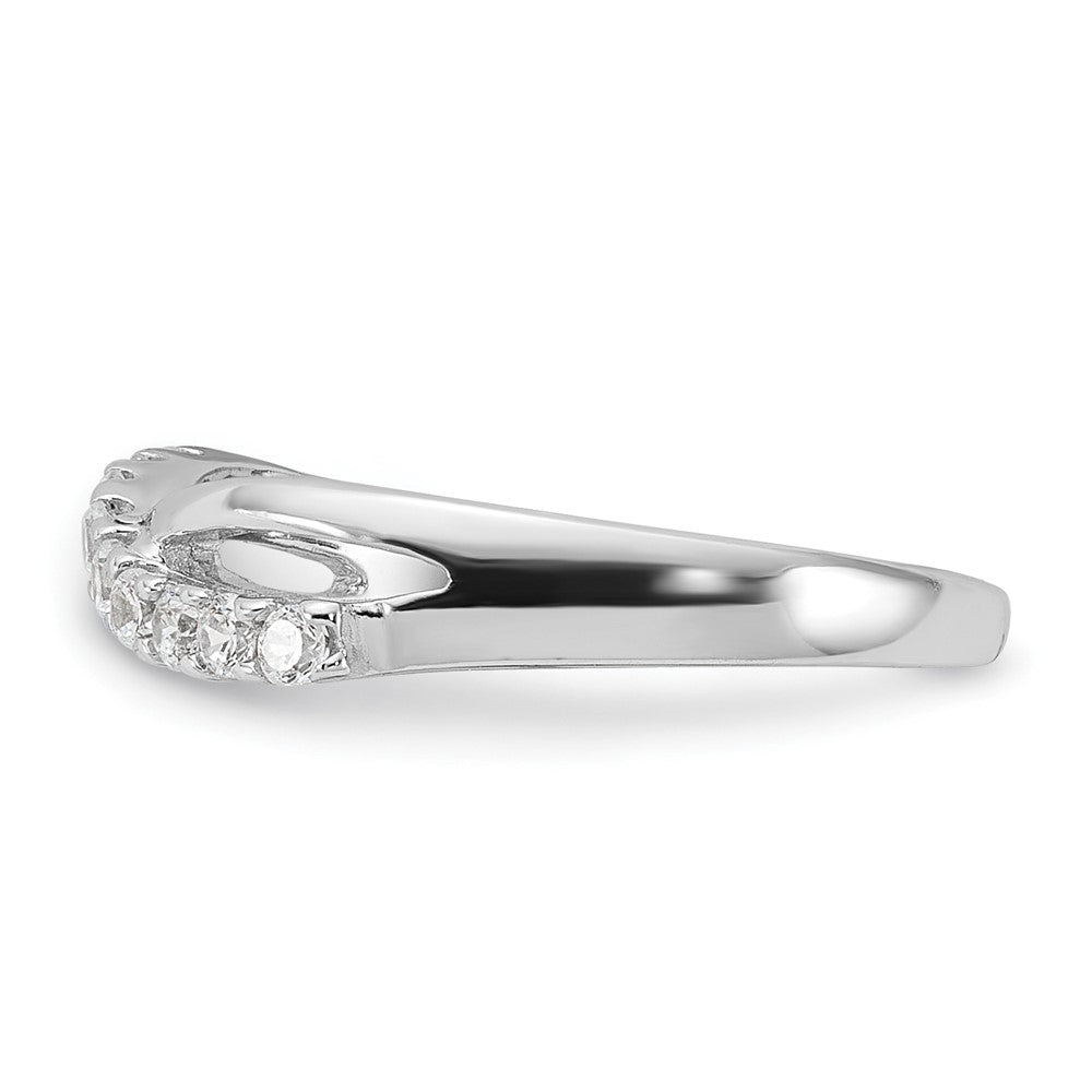 Sterling Silver Rhodium-Plated CZ Toe Ring