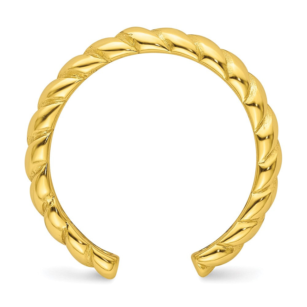 Sterling Silver Flash Gold-Plated Textured Twist Adjustable Ring