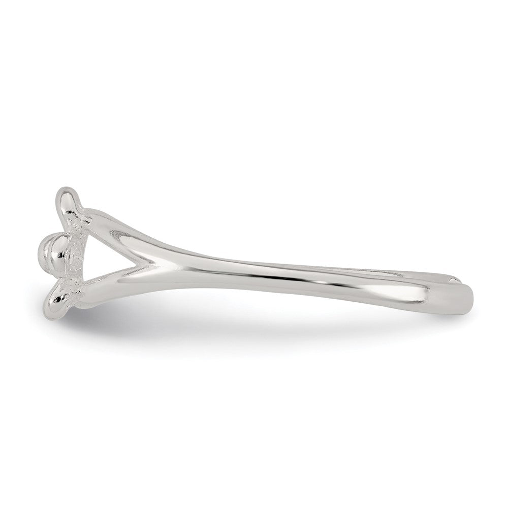 Sterling Silver Polished Flower Toe Ring