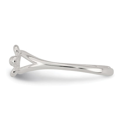 Sterling Silver Polished Flower Toe Ring