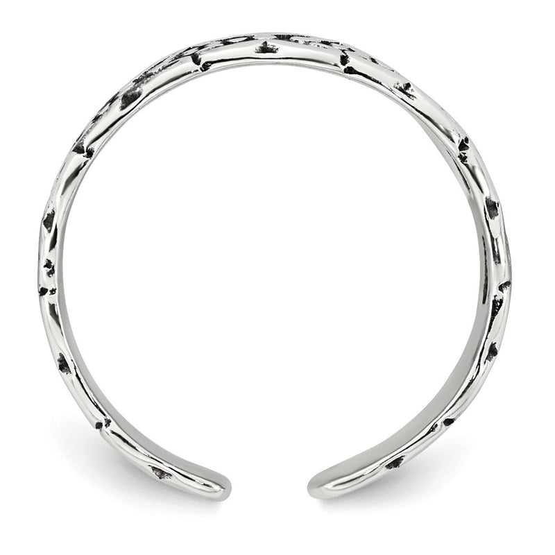 Sterling Silver Polished and Antiqued Butterfly Toe Ring