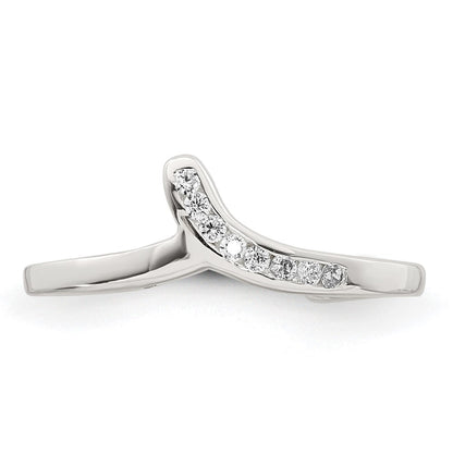 Sterling Silver Polished CZ Toe Ring