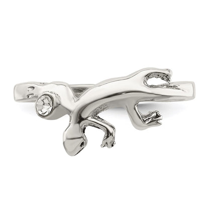 Sterling Silver Antiqued Lizard Cz Toe Ring