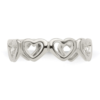 Sterling Silver Cut Out Hearts Toe Ring