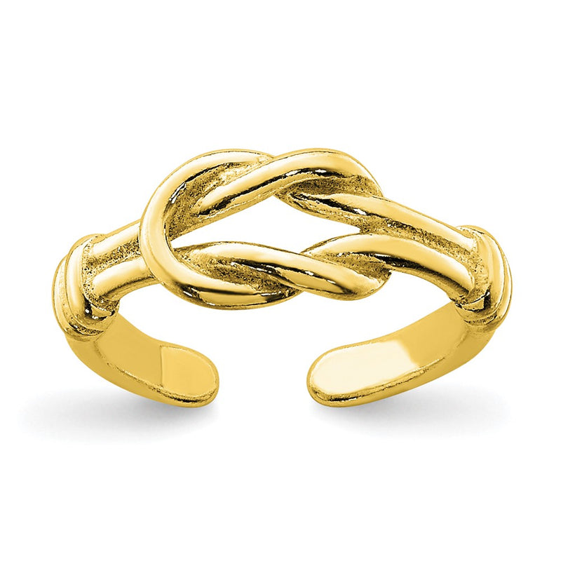 Gold Plated Sterling Silver Tone Love Knot Toe Ring