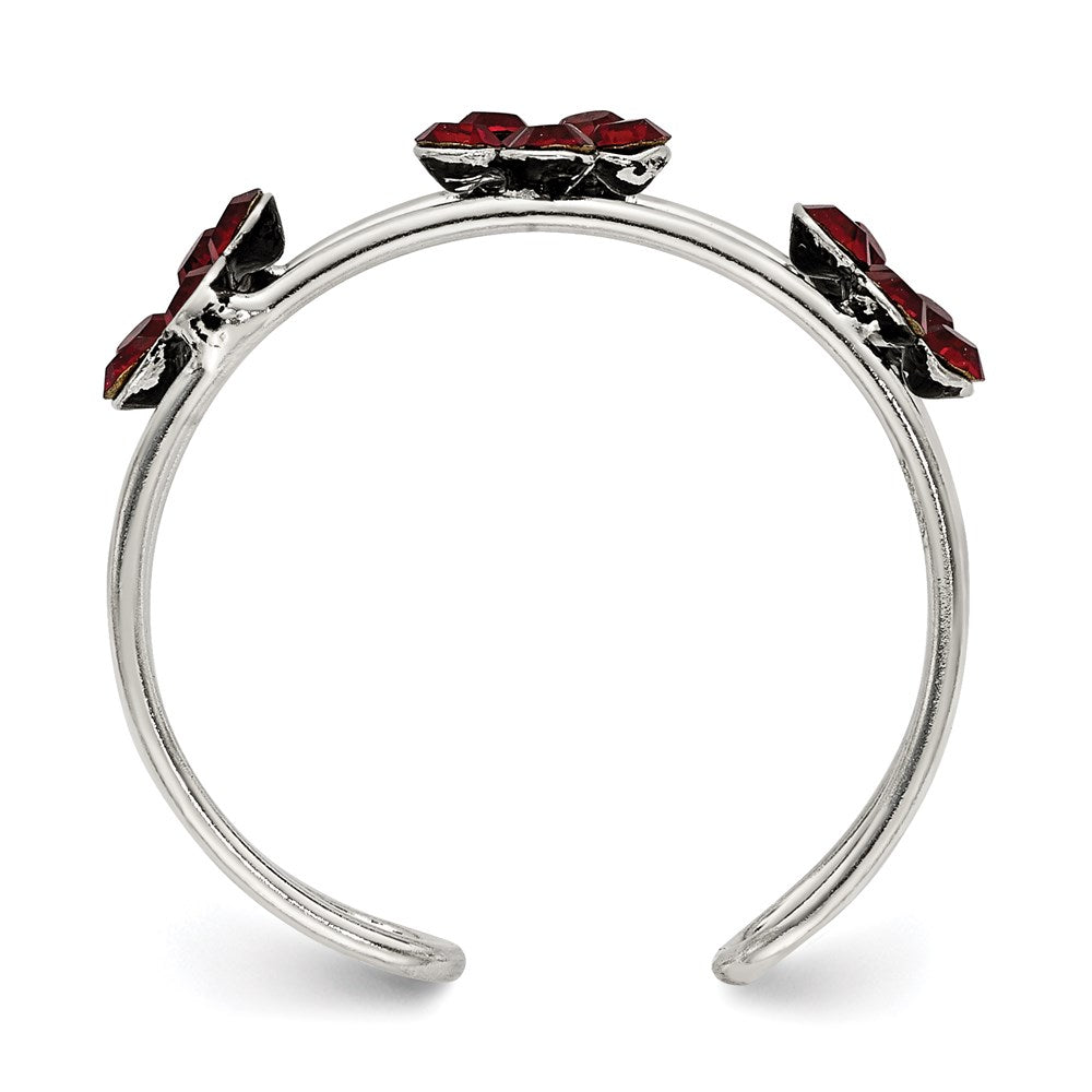 Sterling Silver Stelluxt Crystal Floral Toe Ring