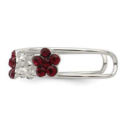 Sterling Silver Stelluxt Crystal Floral Toe Ring