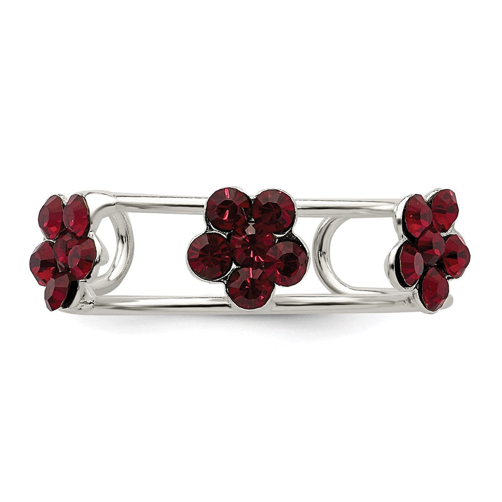 Sterling Silver Stelluxt Crystal Floral Toe Ring