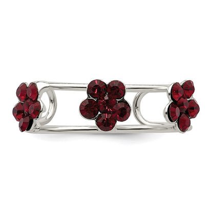 Sterling Silver Stelluxt Crystal Floral Toe Ring
