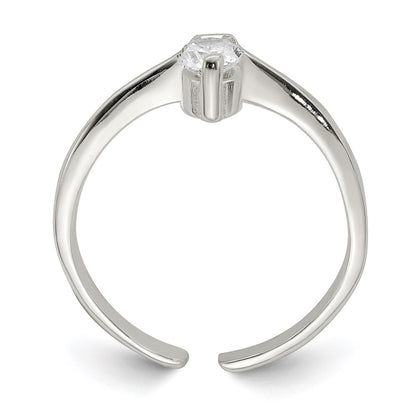 Sterling Silver Cz Toe Ring