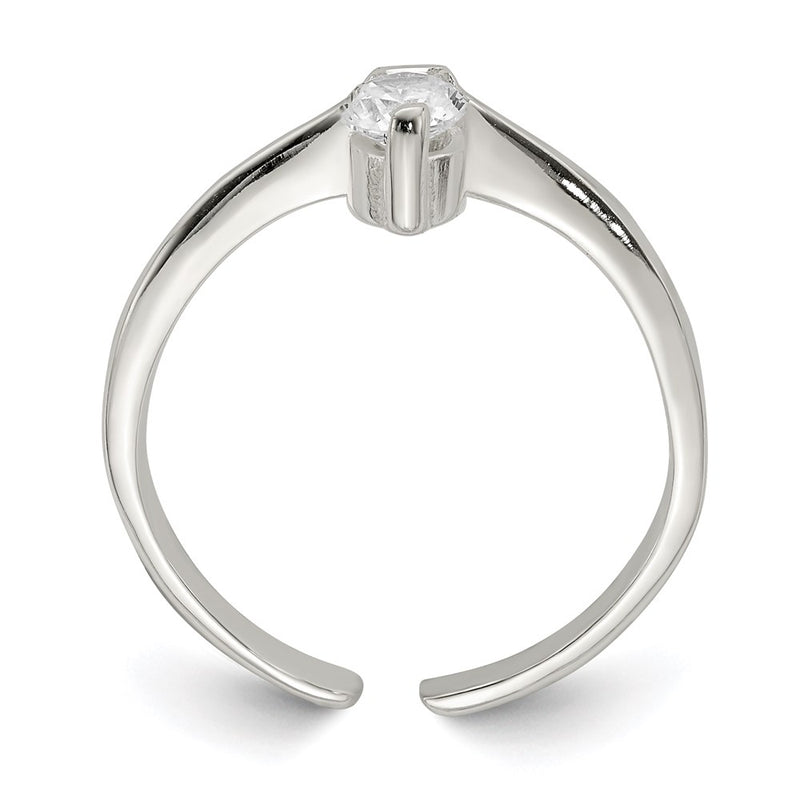 Sterling Silver Cz Toe Ring