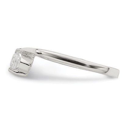 Sterling Silver Cz Toe Ring
