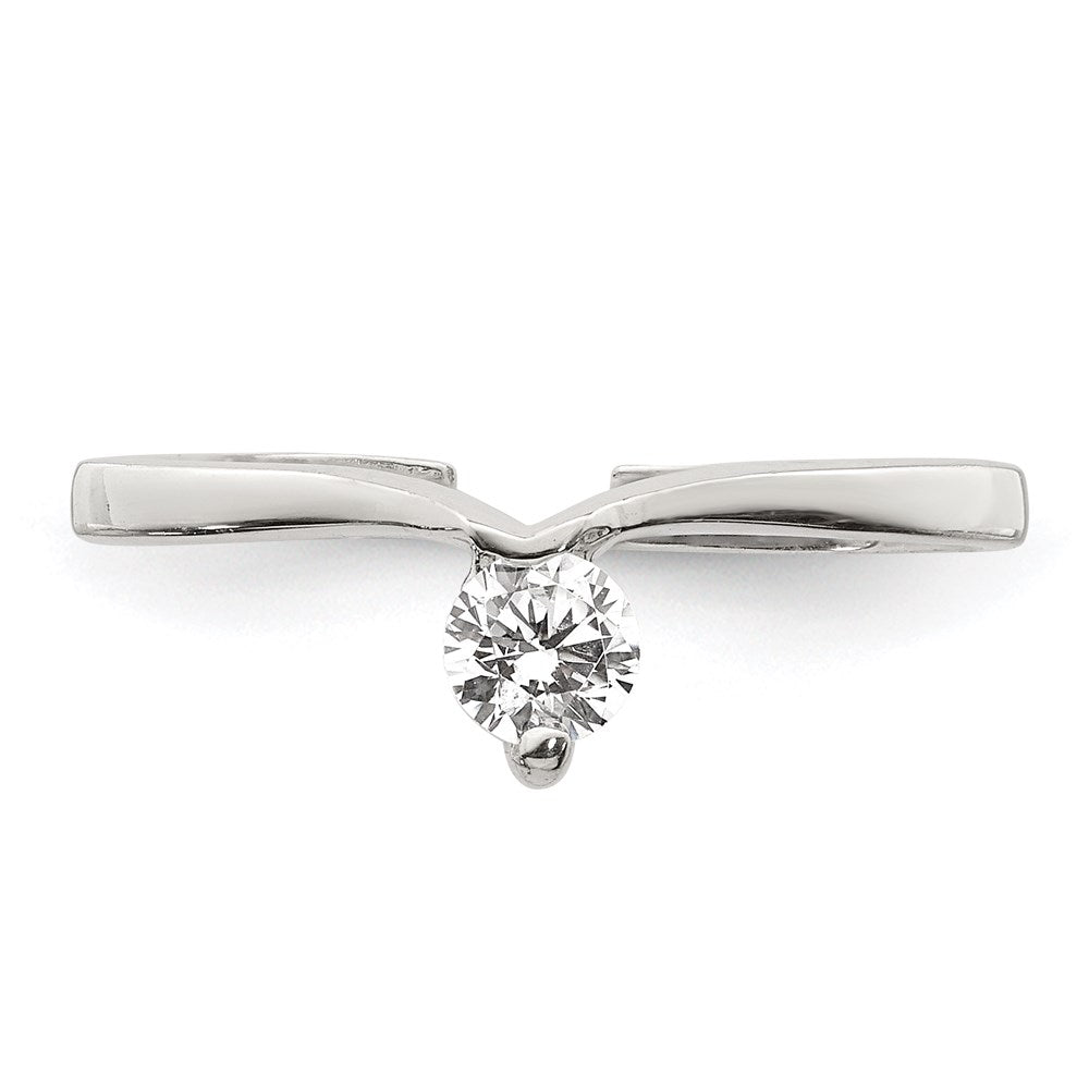 Sterling Silver Cz Toe Ring