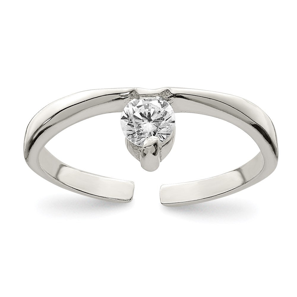 Sterling Silver Cz Toe Ring