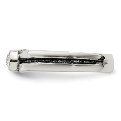 Sterling Silver Cz Antiqued Toe Ring
