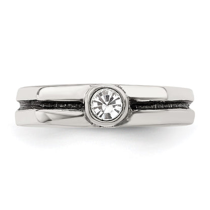 Sterling Silver Cz Antiqued Toe Ring