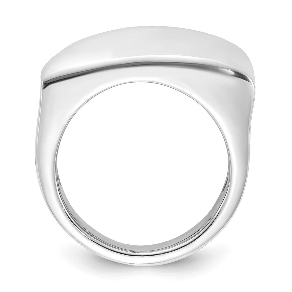 Sterling Silver Fancy Rectangular Wave Ring (Size 6 Only)