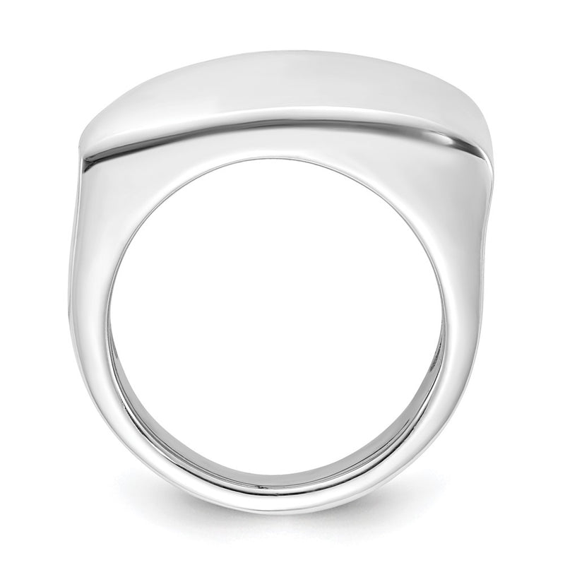 Sterling Silver Fancy Rectangular Wave Ring (Size 6 Only)