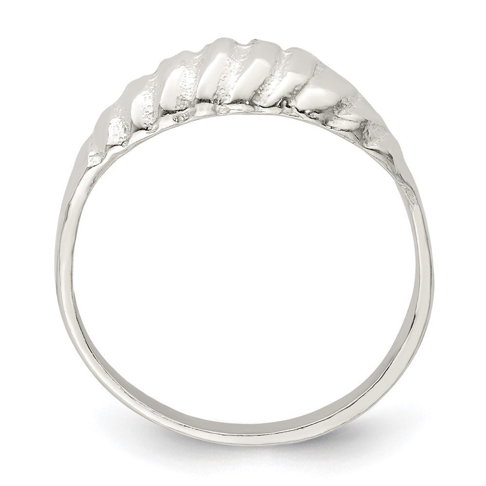 Sterling Silver Diamond Cut Domed Ring