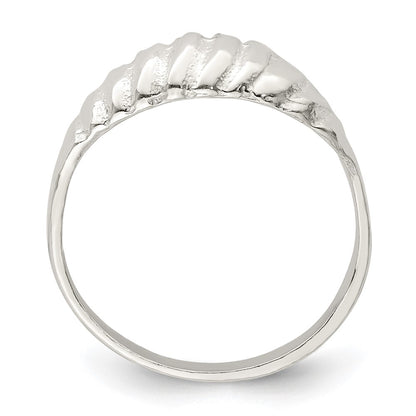 Sterling Silver Diamond Cut Domed Ring