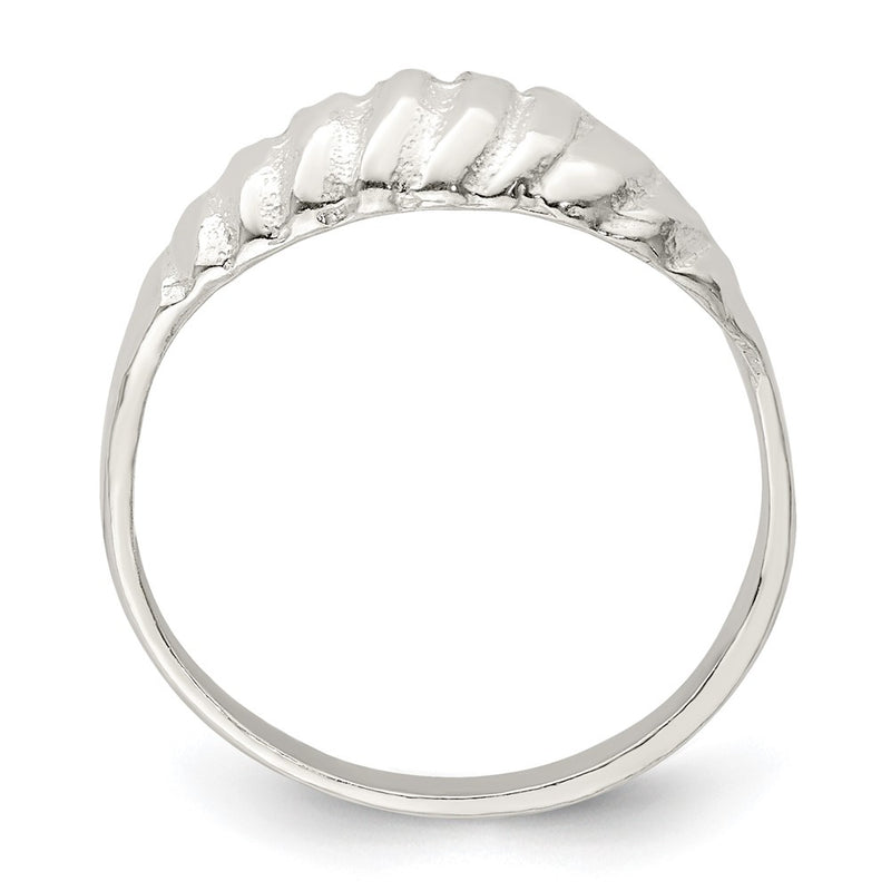 Sterling Silver Diamond Cut Domed Ring
