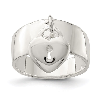 Sterling Silver Dangle Lock Ring