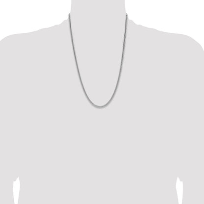 24 Inch Sterling Silver 3.25mm Domed Curb Chain Necklace