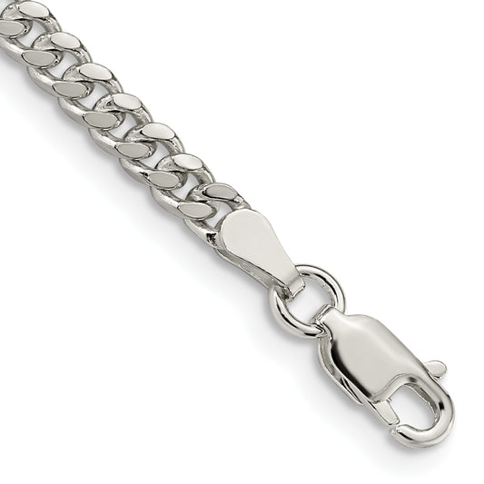 7 Inch Sterling Silver 3.25mm Domed Curb Chain