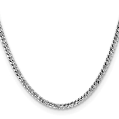 24 Inch Sterling Silver 4mm Domed W/ Side D/C Curb Chain Necklace