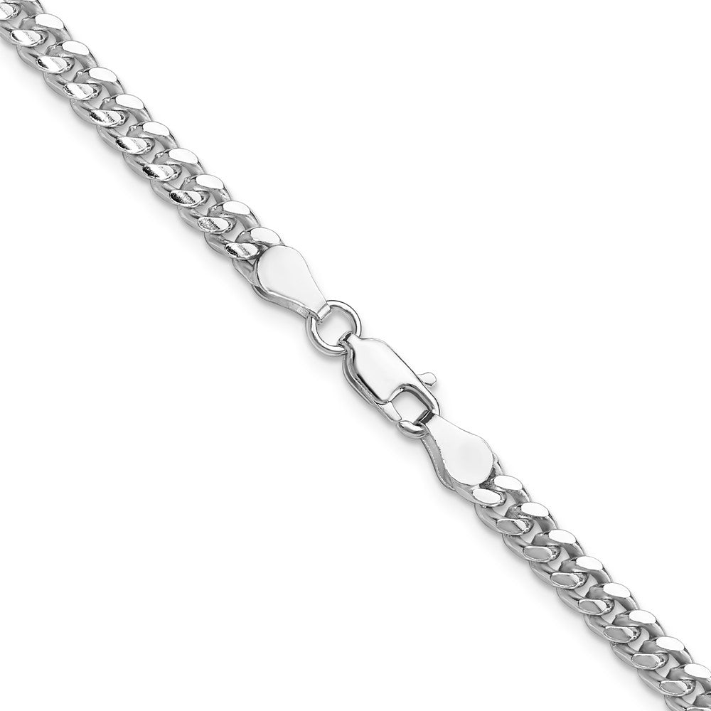 16 Inch Sterling Silver 4mm Domed W/ Side D/C Curb Chain Necklace