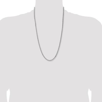 26 Inch Sterling Silver 4mm Domed W/ Side D/C Curb Chain Necklace