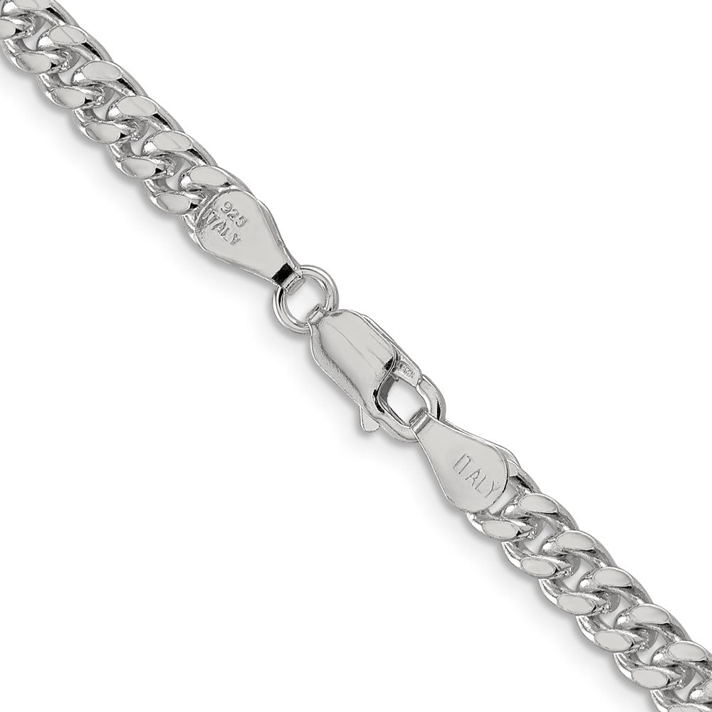 20 Inch Sterling Silver 5mm Domed W/ Side D/C Curb Chain Necklace