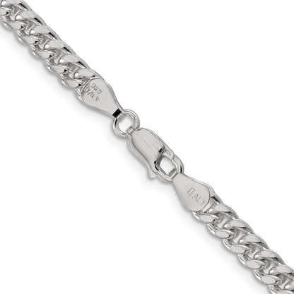 20 Inch Sterling Silver 5mm Domed W/ Side D/C Curb Chain Necklace