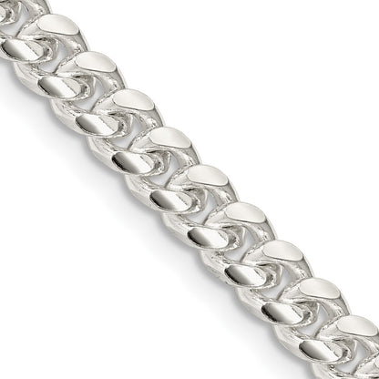 20 Inch Sterling Silver 5mm Domed W/ Side D/C Curb Chain Necklace
