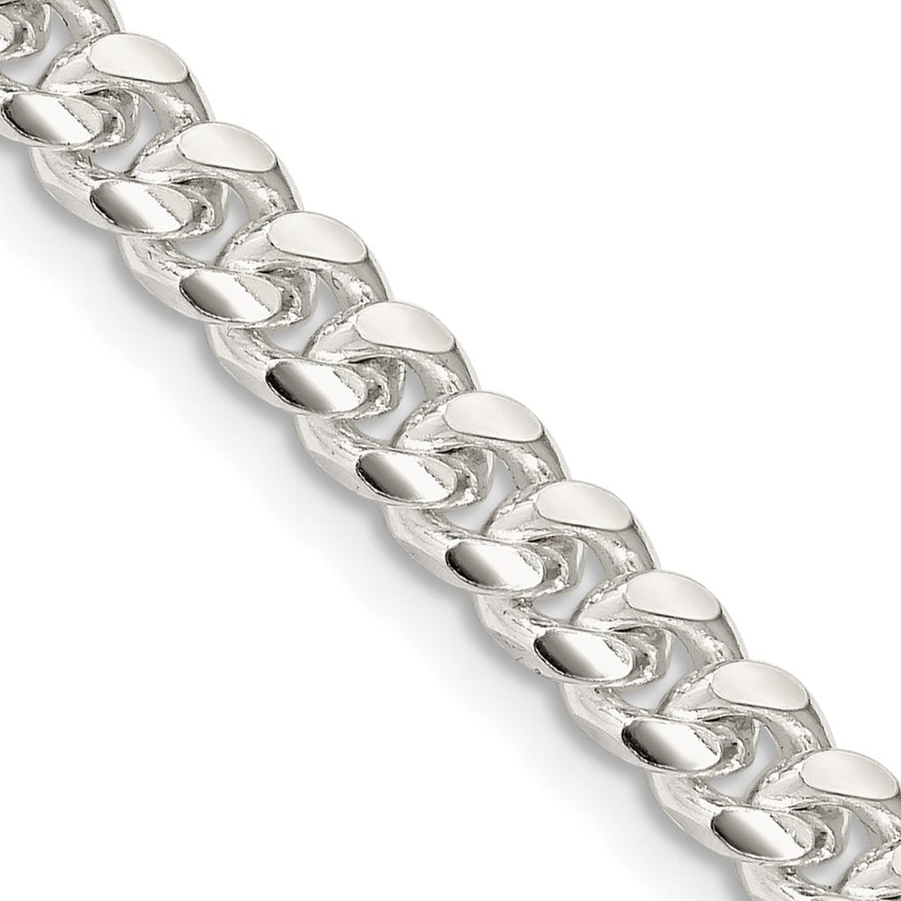 16 Inch Sterling Silver 5mm Domed W/ Side D/C Curb Chain Necklace