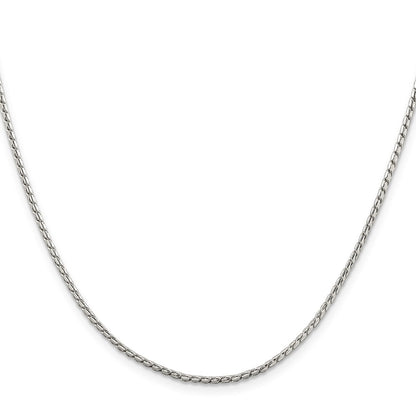 30 Inch Sterling Silver 1.75mm Round Franco Chain Necklace