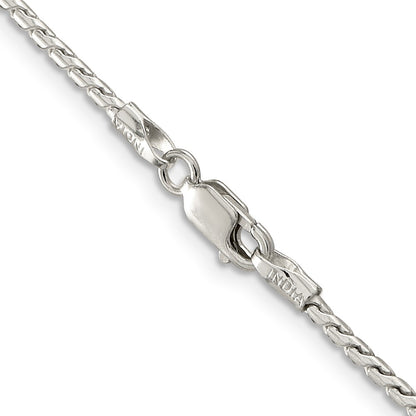 18 Inch Sterling Silver 1.75mm Round Franco Chain Necklace