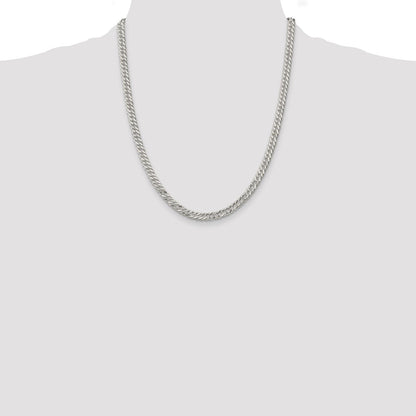 22 Inch Sterling Silver 5.5mm Rambo Chain Necklace