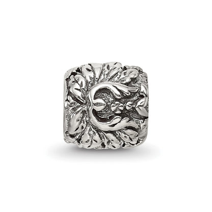 Sterling Silver Reflections Floral And Leaves Bead