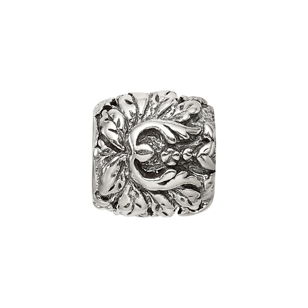 Sterling Silver Reflections Floral And Leaves Bead