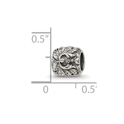 Sterling Silver Reflections Floral And Leaves Bead