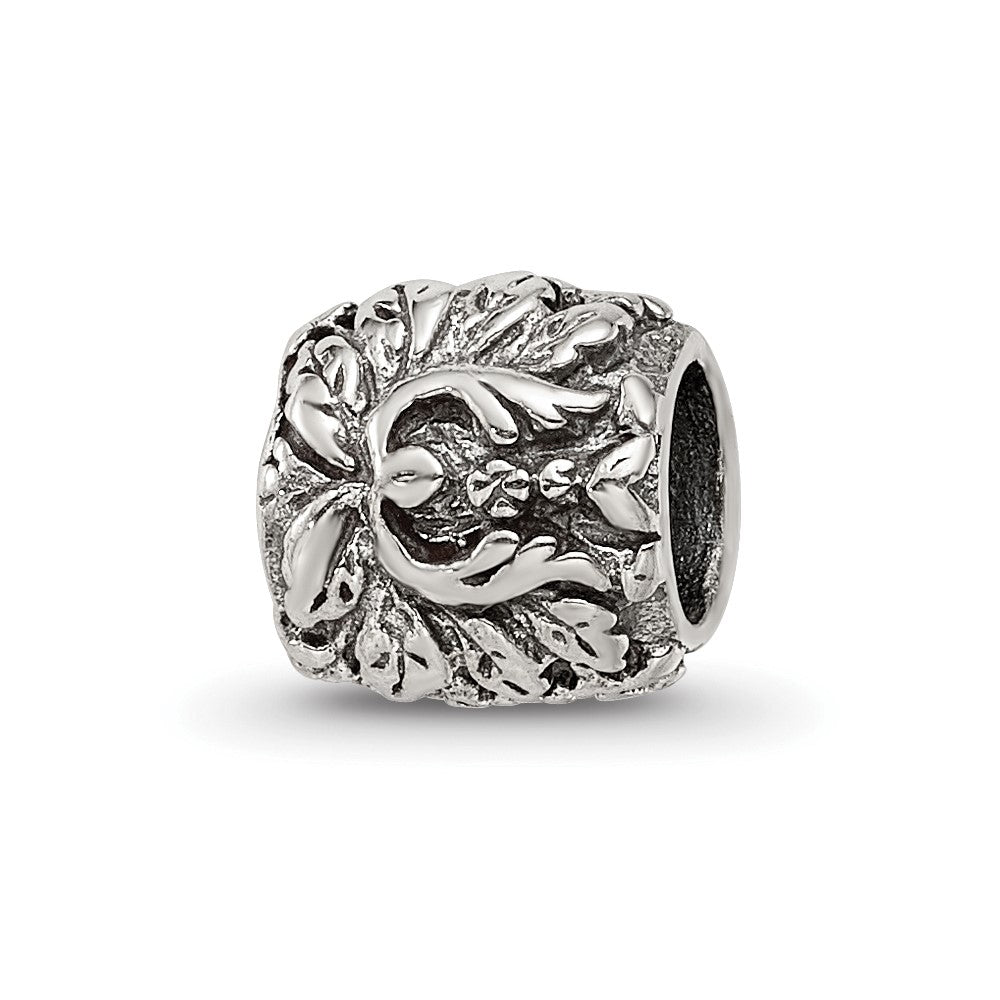 Sterling Silver Reflections Floral And Leaves Bead