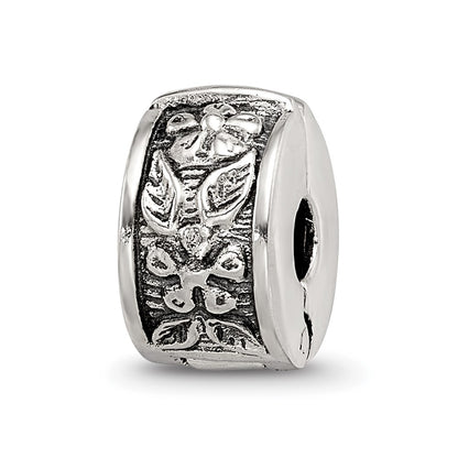 Sterling Silver Reflections Hinged Floral Clip Bead