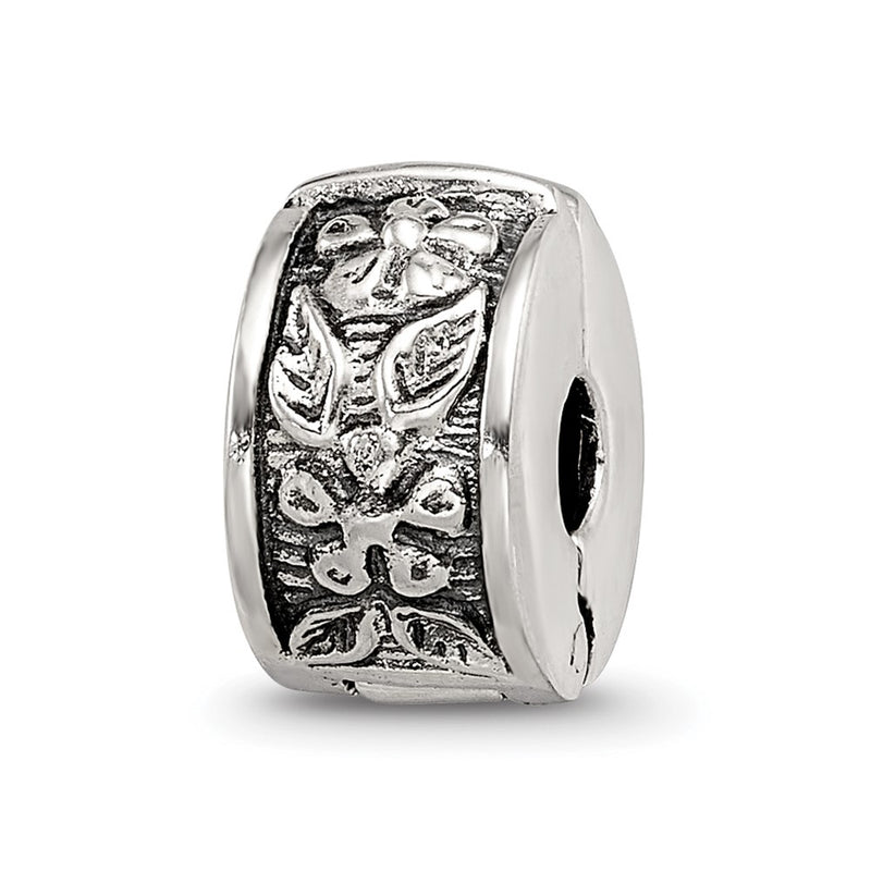 Sterling Silver Reflections Hinged Floral Clip Bead