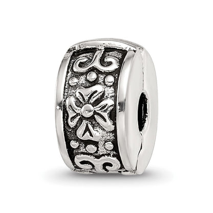 Sterling Silver Reflections Hinged Floral Clip Bead
