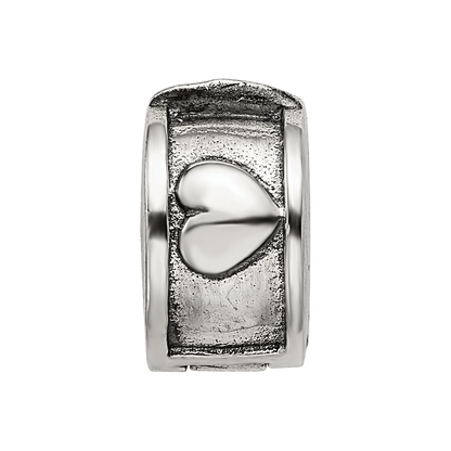 Sterling Silver Reflections Hinged Heart Clip Bead