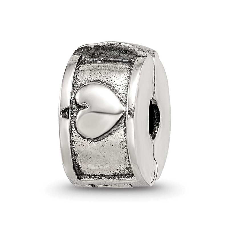 Sterling Silver Reflections Hinged Heart Clip Bead