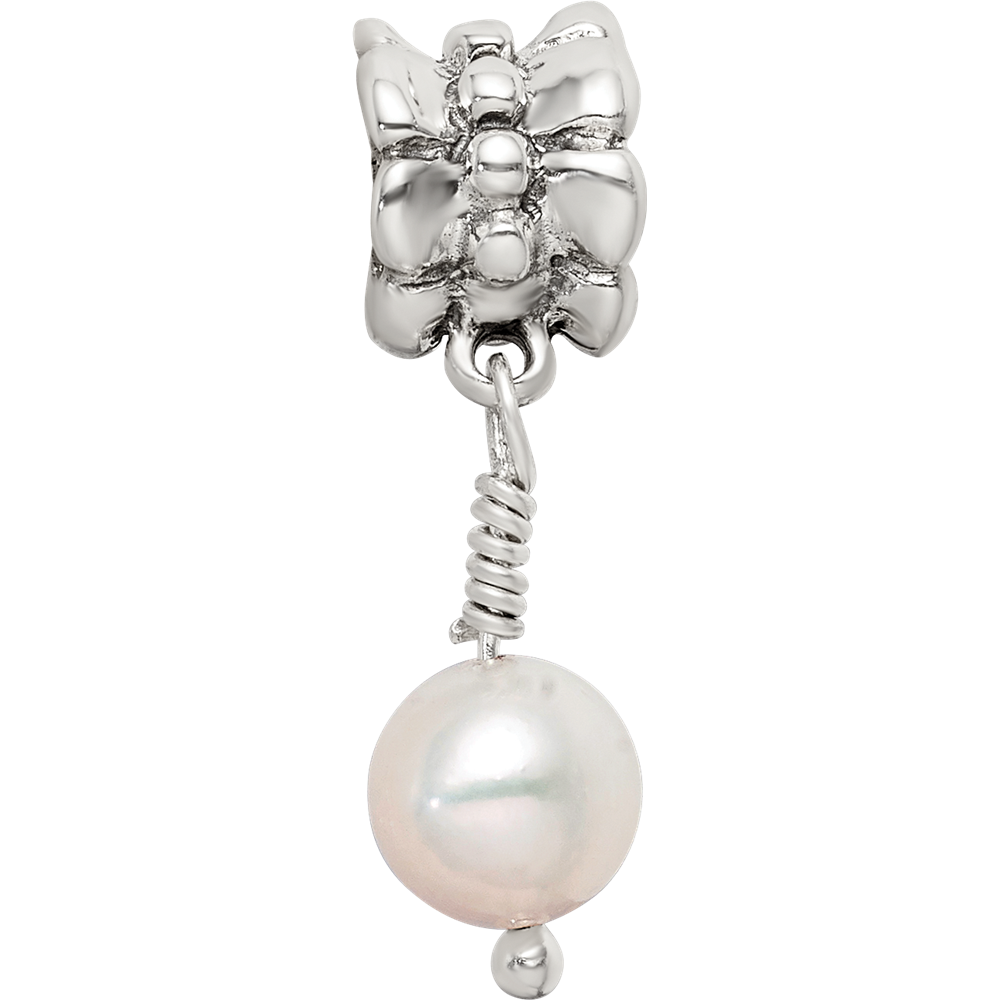 Sterling Silver Reflections Pink Fw Cultured Pearl Dangle Bead